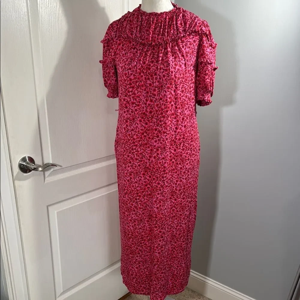 boden red and pink dress Boden Girls Embroidered Tulle Dress in Red